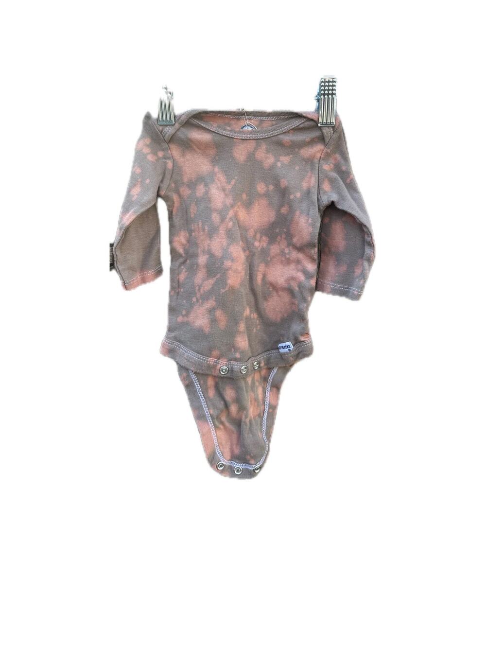Reverse Dye Long Sleeve Babies Onesie | Baby Onesie | Scrunch Tie - Reverse Dye
